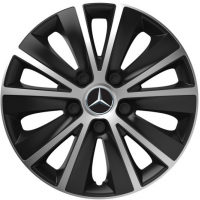 PUKLICE PRE MERCEDES 15" RAPIDE silver/black 4ks